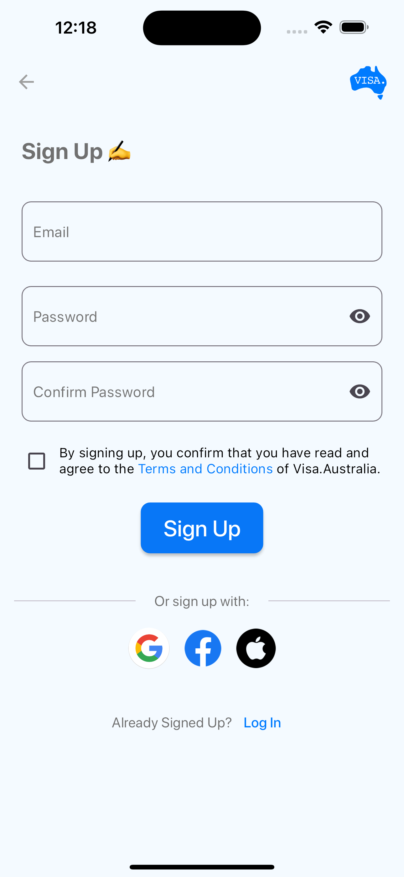 Sign Up for Visa.Australia